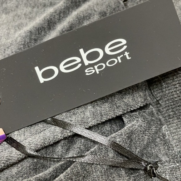 Bebe velour Grey rhinestone logo joggers XS, S - Picture 13 of 17